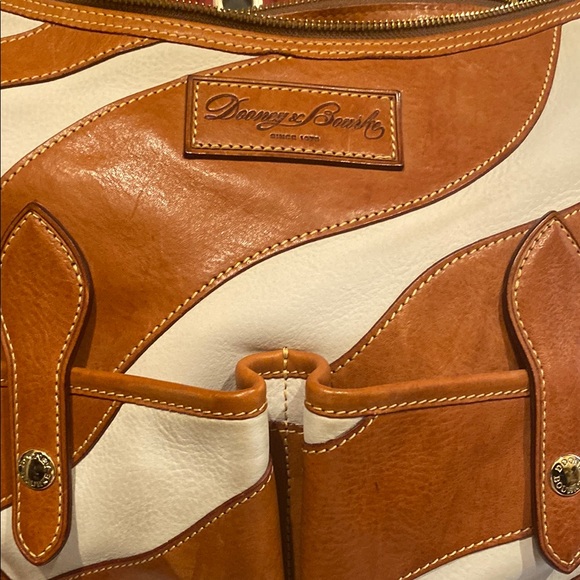 Dooney & Bourke Brown and White Hobo Bag with Structured Silhouette - Picture 7 of 7